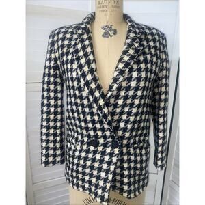 Vintage Harve Benard Holtzman Houndstooth Lined Blazer Women’s Size Small